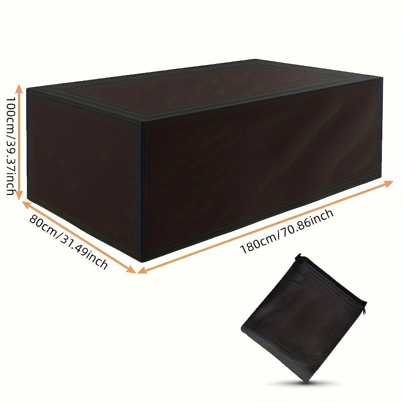 Mantel de patio impermeable de uso pesado en color negro, 182x120cm, ajuste elástico para mesas rectangulares