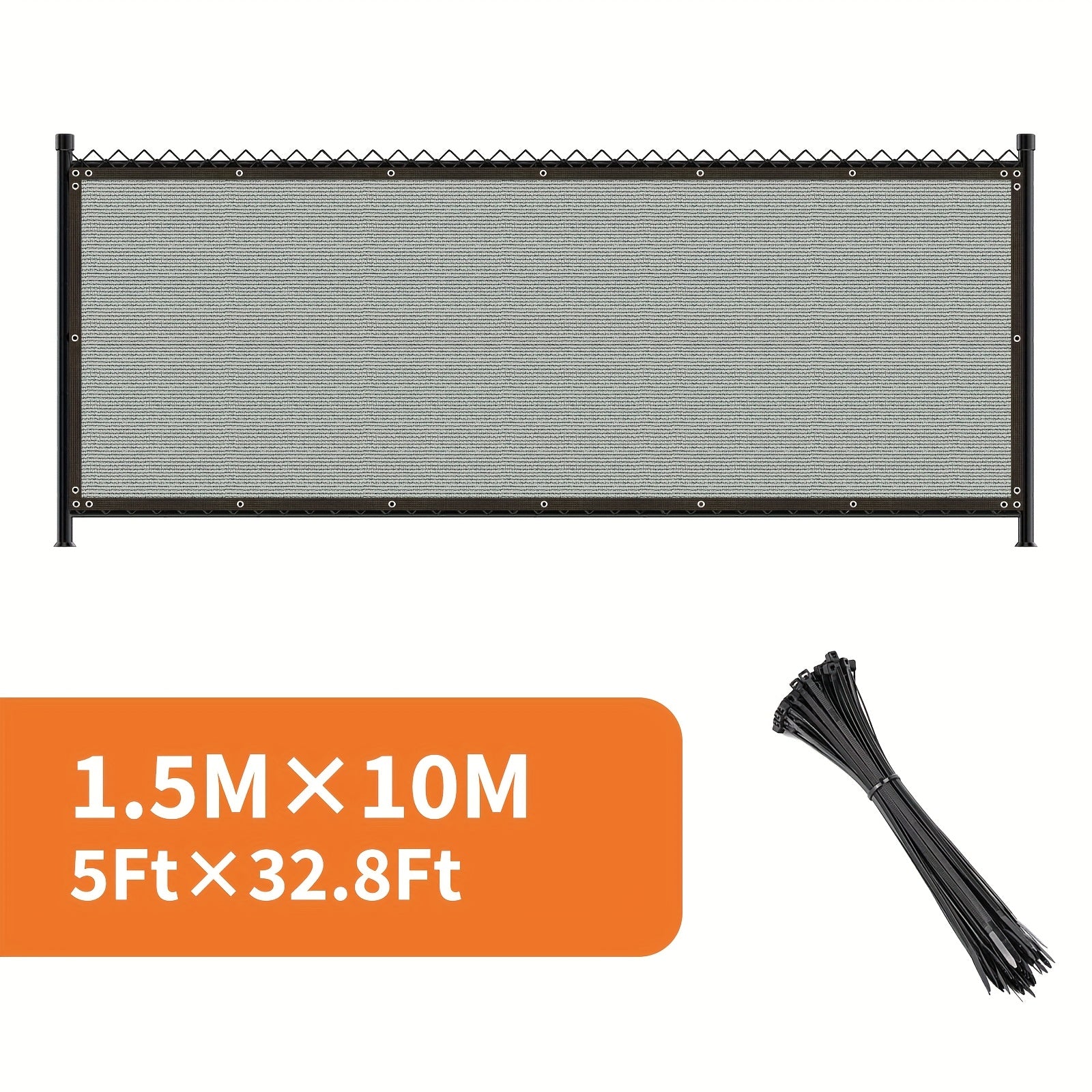 Pantalla de privacidad para exteriores de uso pesado, protección UV, cubierta de sombra con ojales, gris