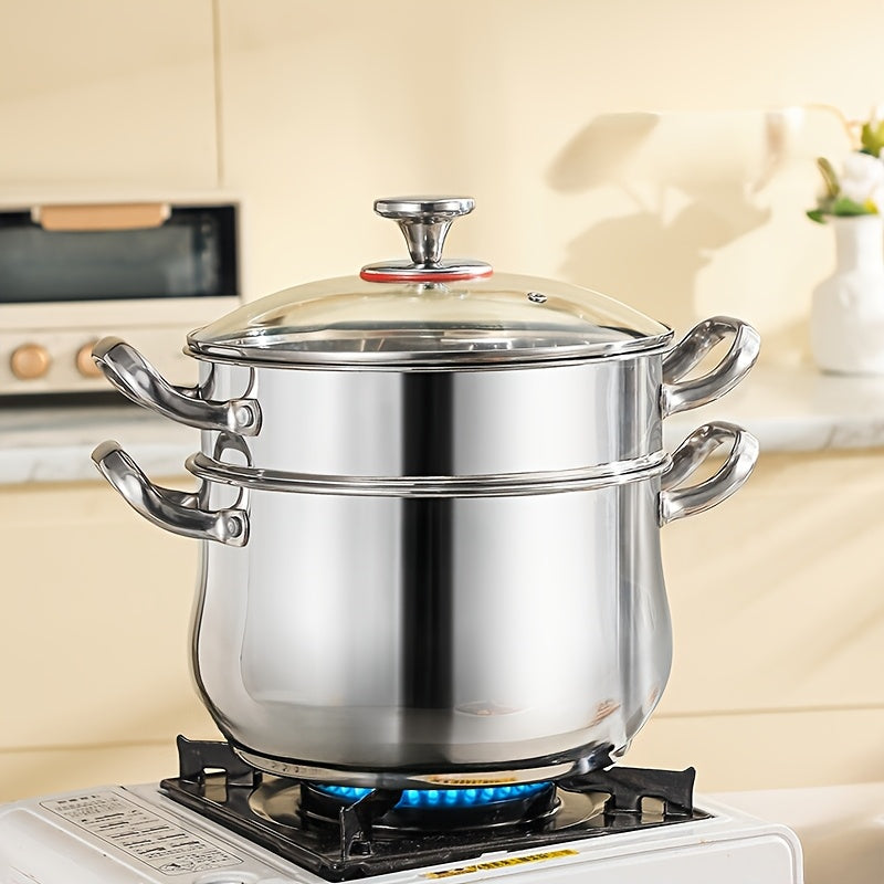 Juego de vaporizador de acero inoxidable de 3 piezas, de doble grosor, para cocina y comedor