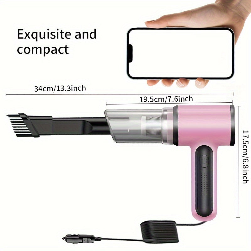 Car Vacuum Cleaner 12V Handheld with Strong Suction and Washable Filter