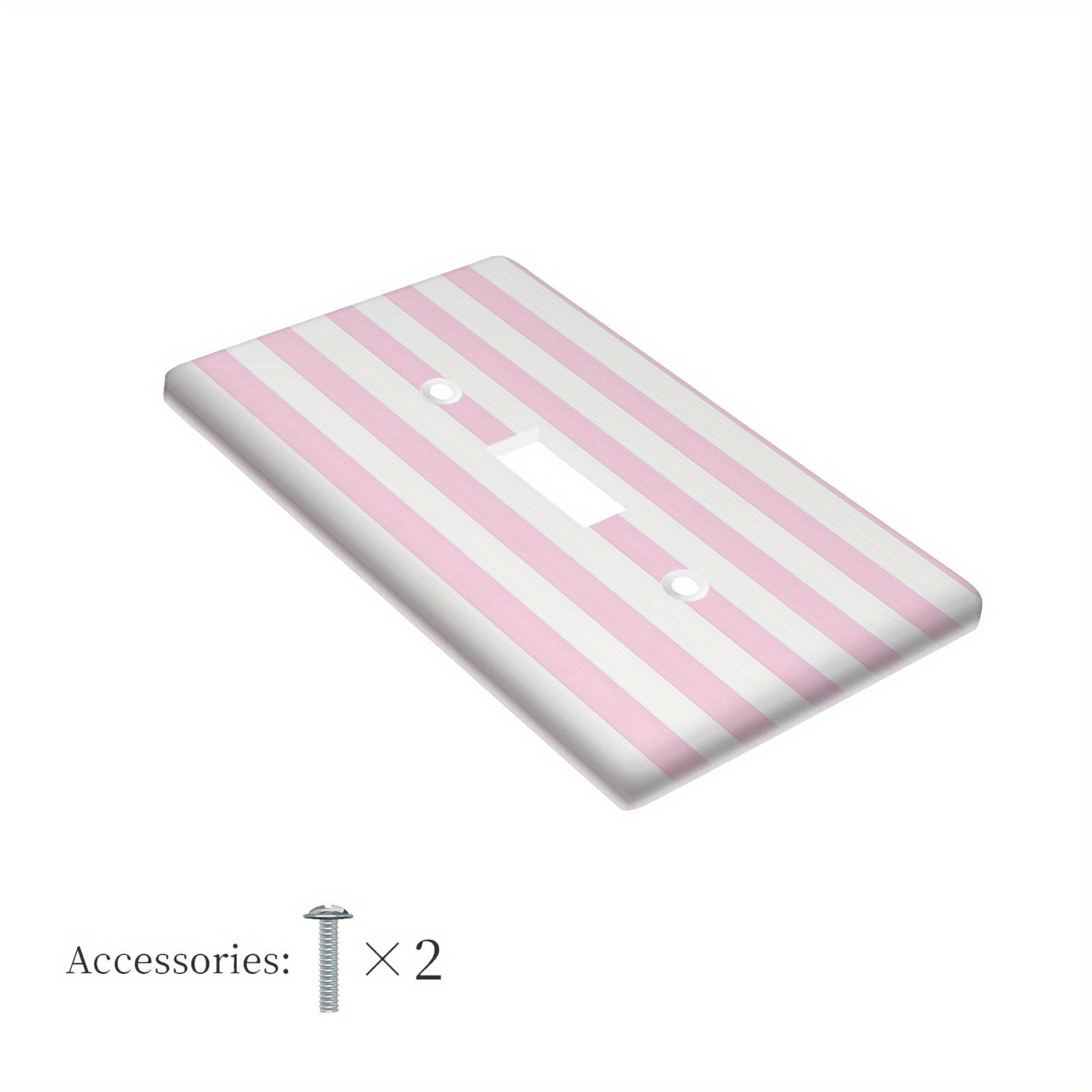 Pink Striped Light Switch Cover Easy to Install No Batteries Required