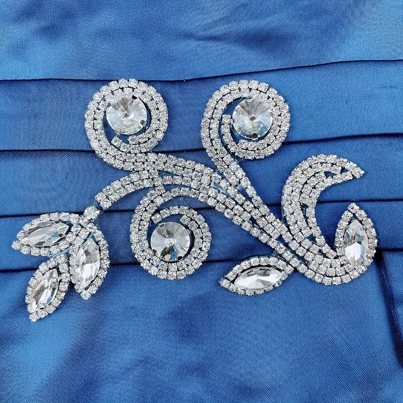 Unisex Glass Rhinestone Flower Applique for Shoes Dresses Crafts