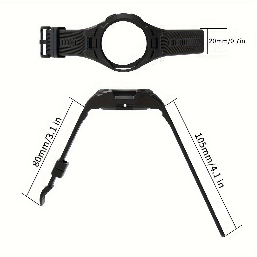 Sports Watch Strap Silicone with Half-Shell Design for Samsung Watch 4/5/6 40mm 44mm