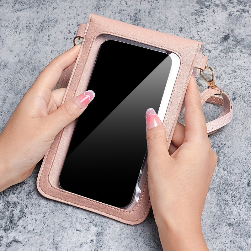 Kichik gullar naqshiga ega, sensorli ekranli mobil telefon sumkasi, kesish uslubi. Shuningdek, ayollarning yelka hamyon va tangalar sumkasi sifatida ham foydalanish mumkin.