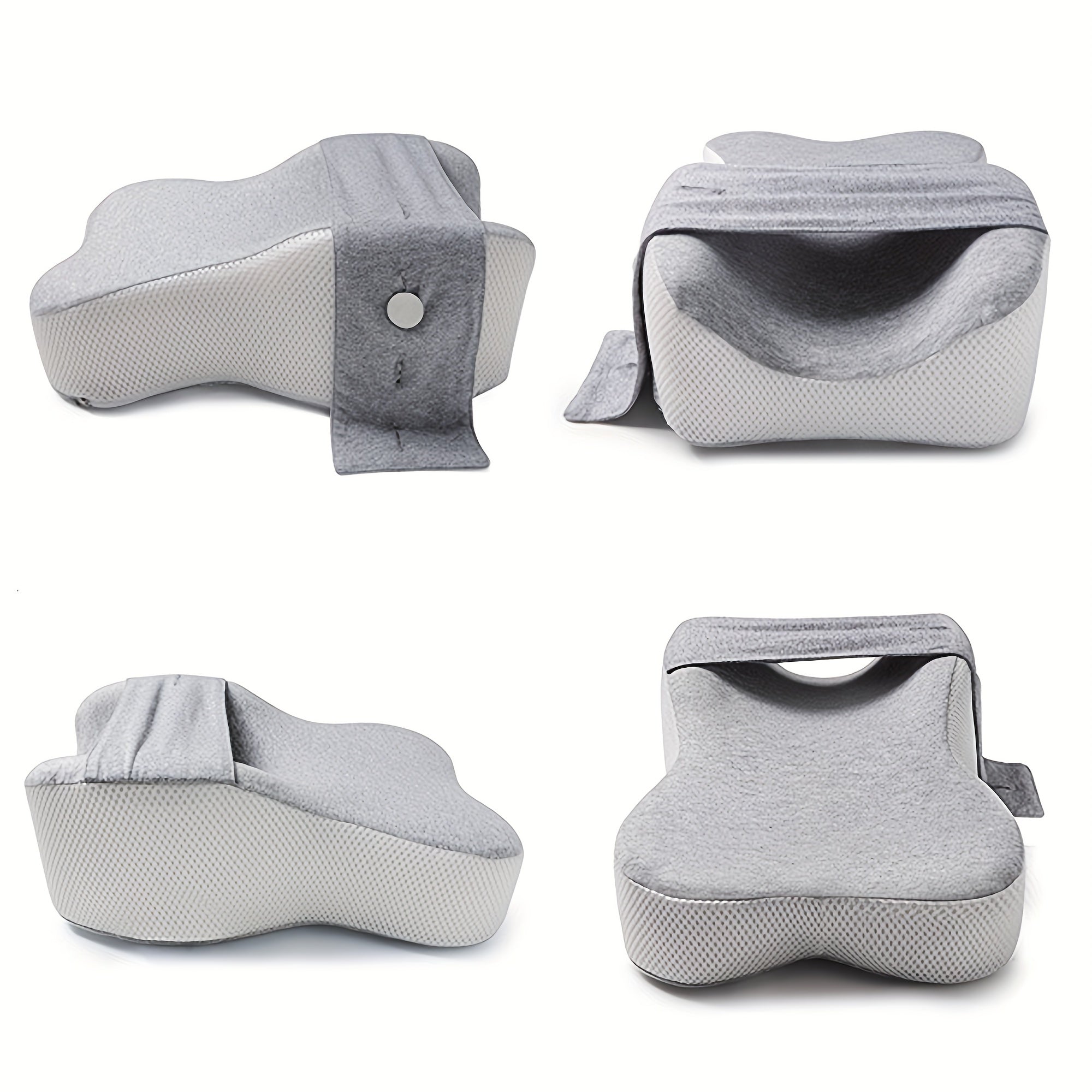 Memory Foam Knee Pillow for Side Sleepers with Strap for Back and Knee Pain Relief