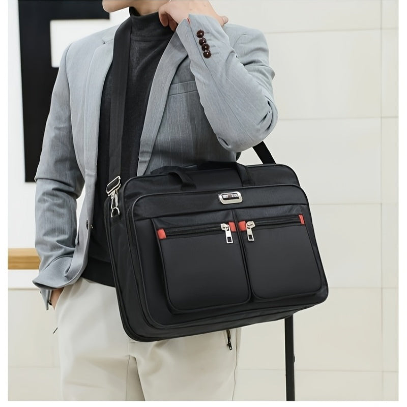Men's Business Briefcase with Multiple Carry Options Large Capacity Durable Fabric Organizer