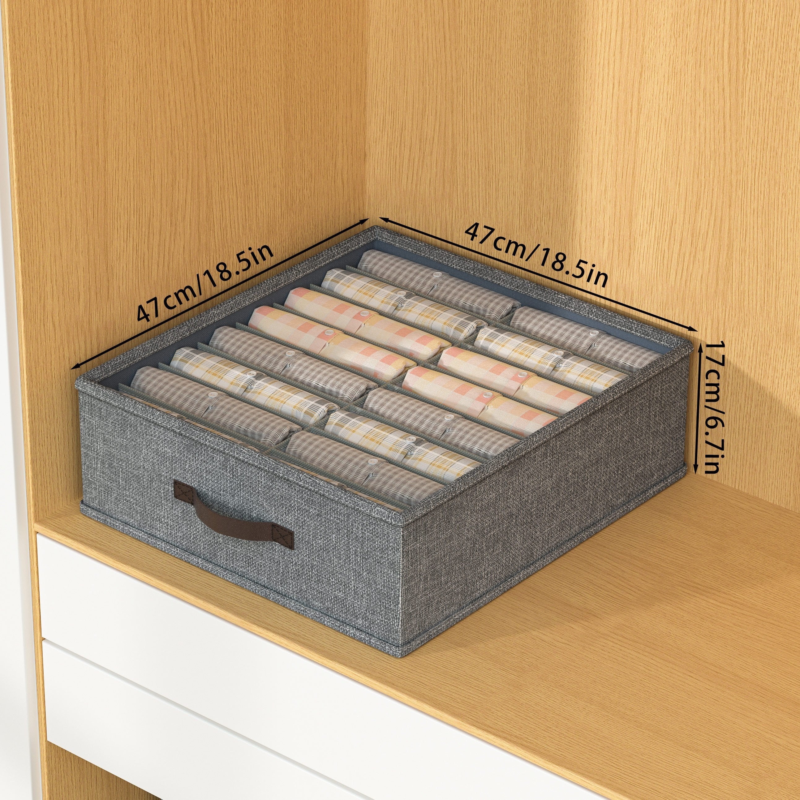 Minimalist Fabric Storage Box Foldable Beige Light Grey for Home Organization