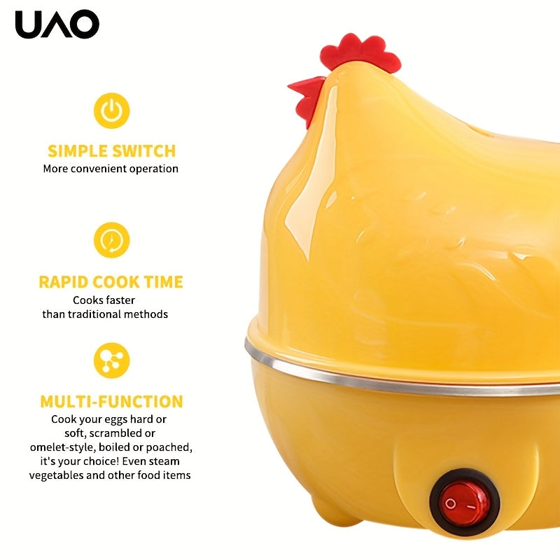 Chiroyli tovuq tuxum pishirgich elektr pechka qozon, quvvat uzilishi himoyasi, sariq tovuq dizayni, oson foydalanish, tez va sog‘lom nonushta, uy