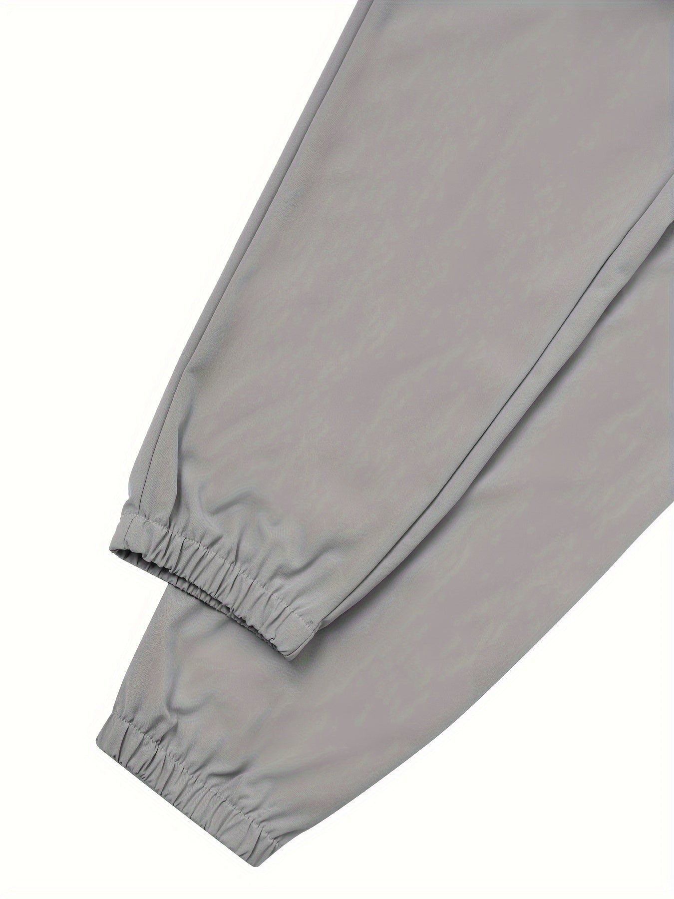 Men's Solid Polyester Activewear Sports Pants with Zip Pocket and Drawstring Waist