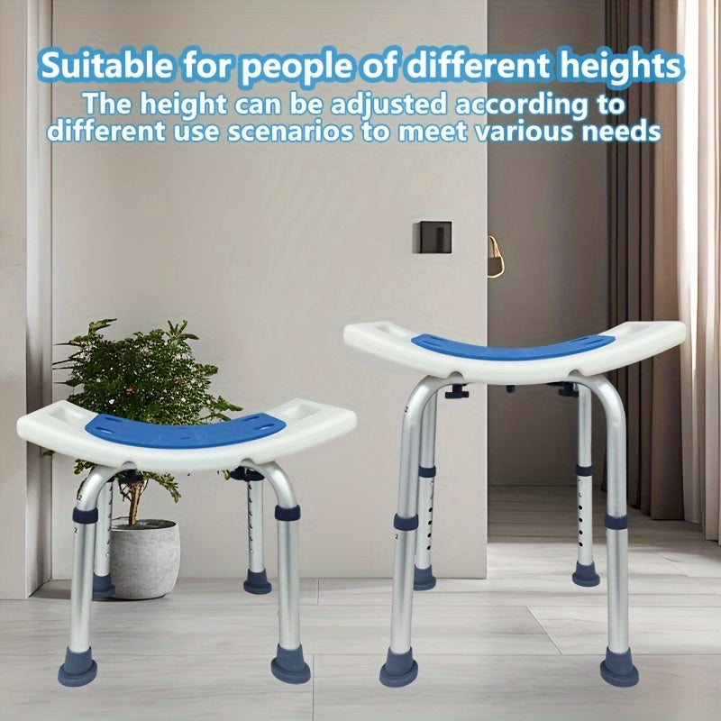 Kichik uyda foydalanish uchun mo'ljallangan hammom stuli, qariyalarga va homilador ayollarga mos, sirpanmaydigan dizayn, 6 balandlikni sozlash, vannada foydalanish uchun qulay.