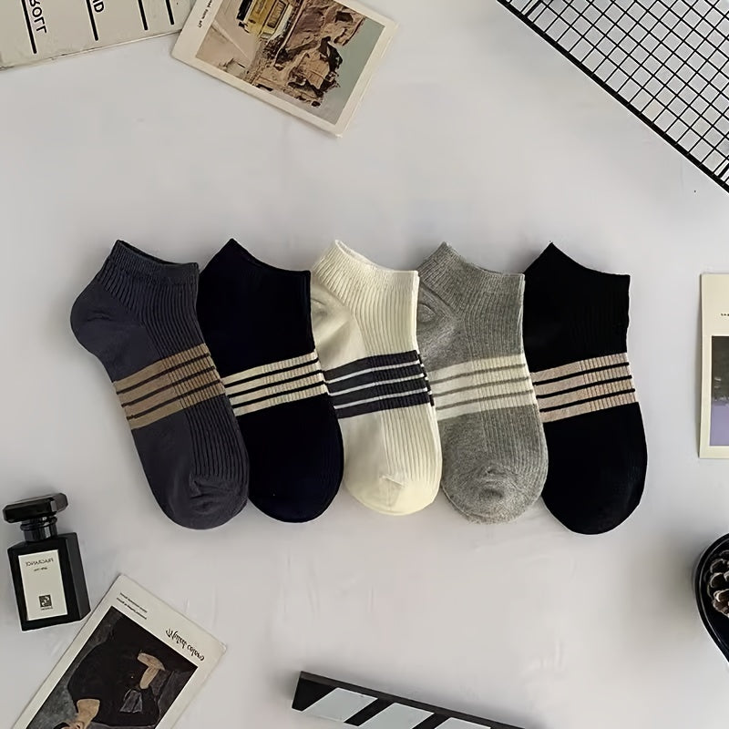 Мужские спортивные носки до щиколотки, 5 пар, дышащие, впитывающие пот, из полиэстера с контролем запаха