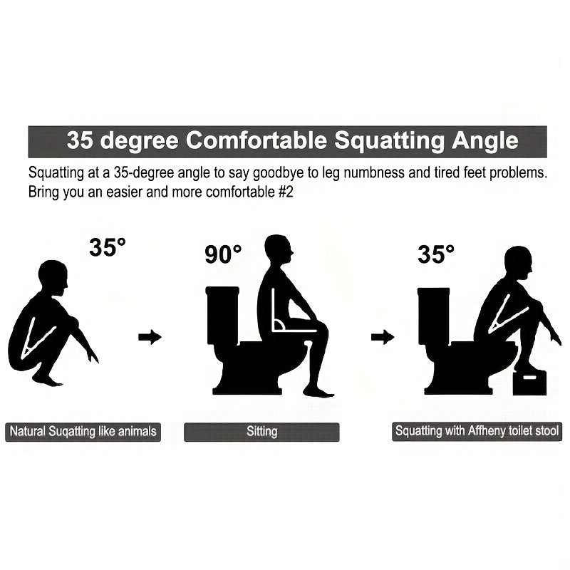 Heavy Duty Plastic Toilet Potty Stool 7-Inch Squatting Step Non-Slip Bathroom Assistance