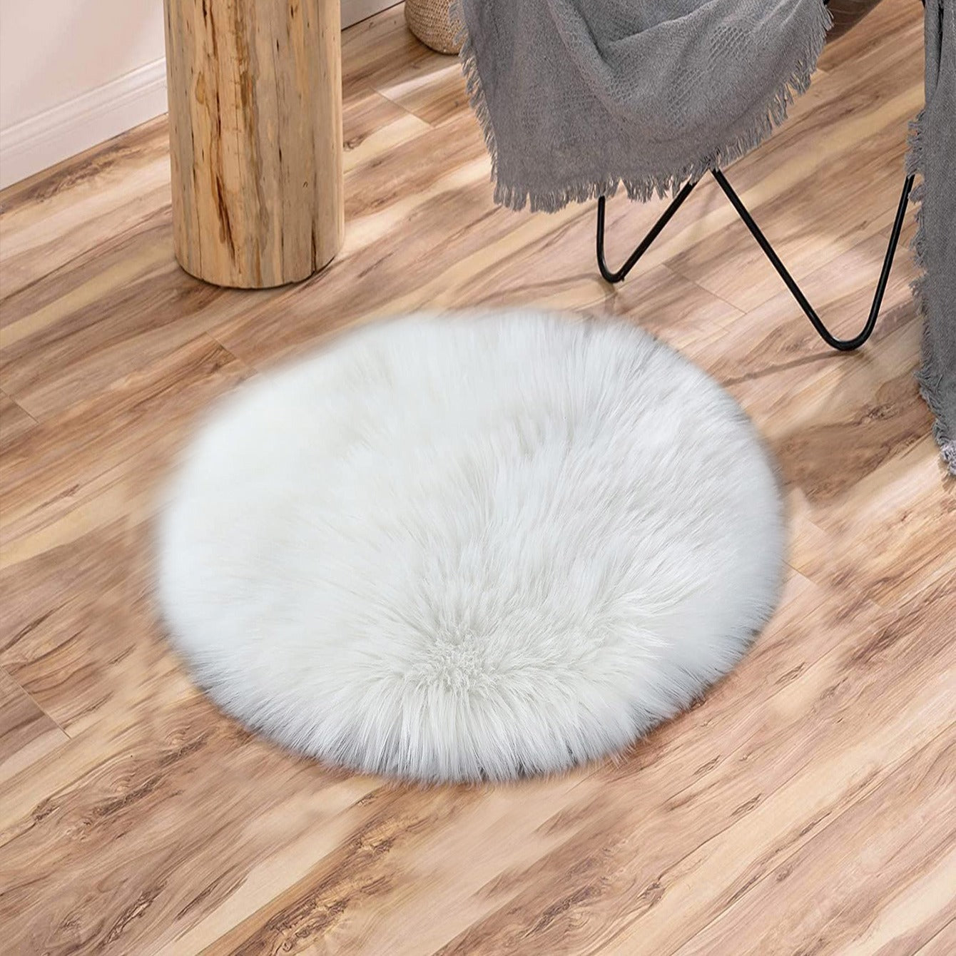 Funda de silla de pelaje sintético suave, acogedora y lujosa para salón y dormitorio, decoración