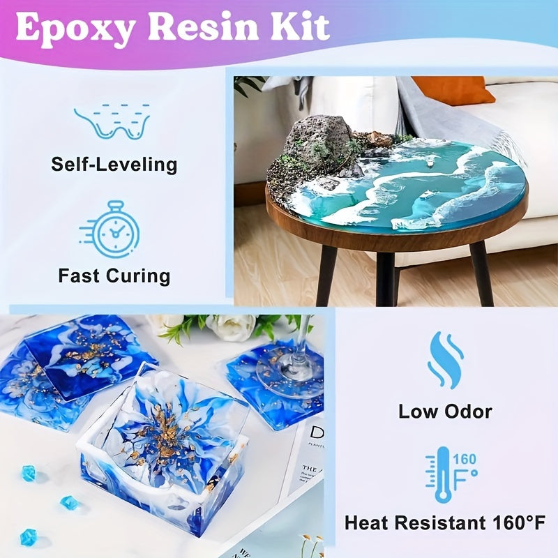Clear Epoxy Resin Kit 16.6oz 10.4oz Fast Cure Heat Resistant for Crafts Jewelry Wood