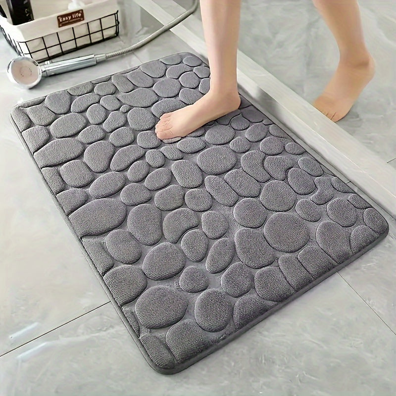 Coral Fleece Bath Mat Non-Slip PVC Backing Quick-Drying Machine Washable 40x60 cm