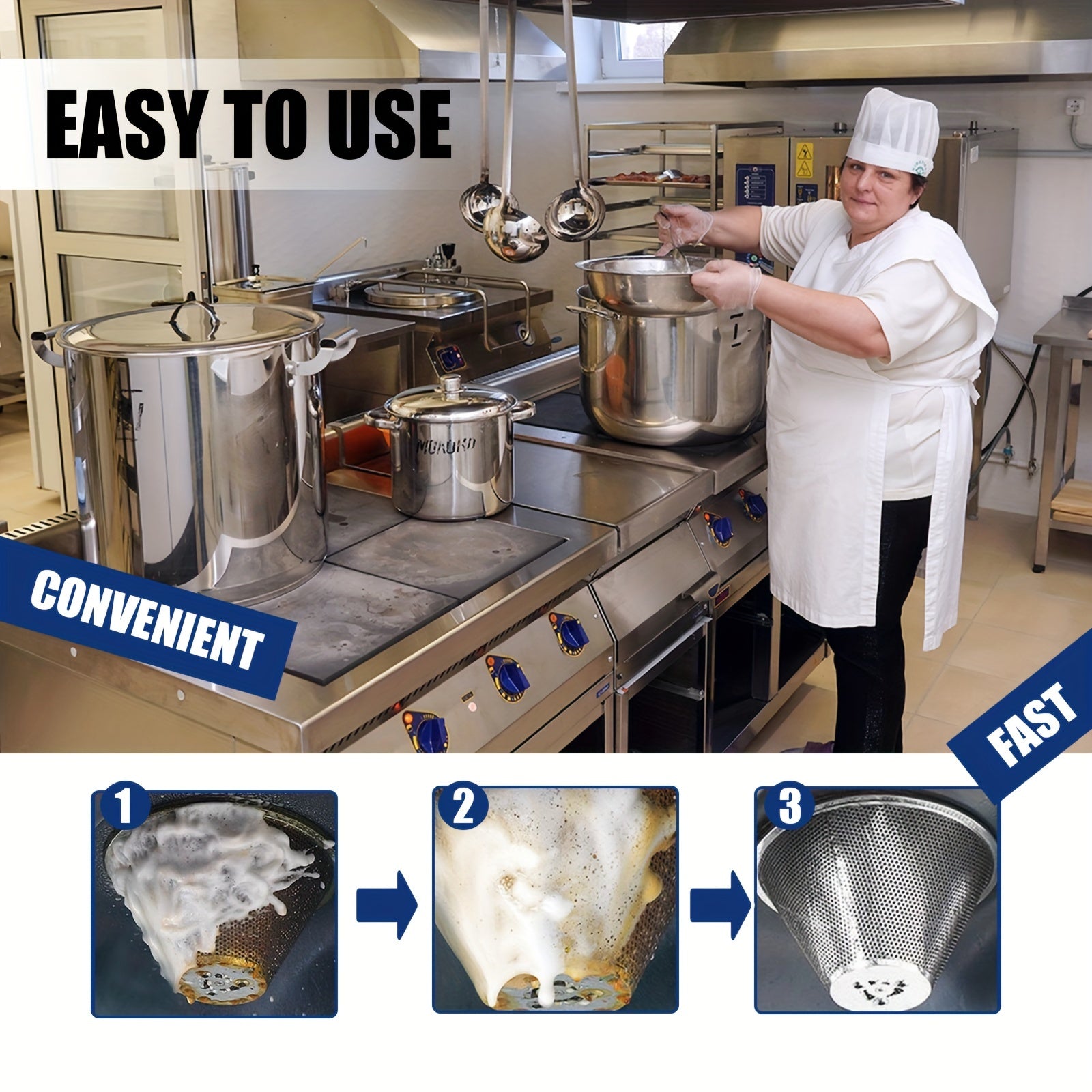 Pasta limpiadora de utensilios de acero inoxidable para ollas y horno 3.52oz