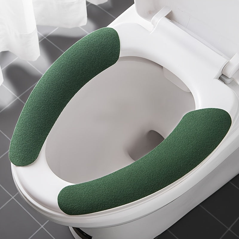 Universal Washable Toilet Seat Cover with Adhesive Non-Slip Mat