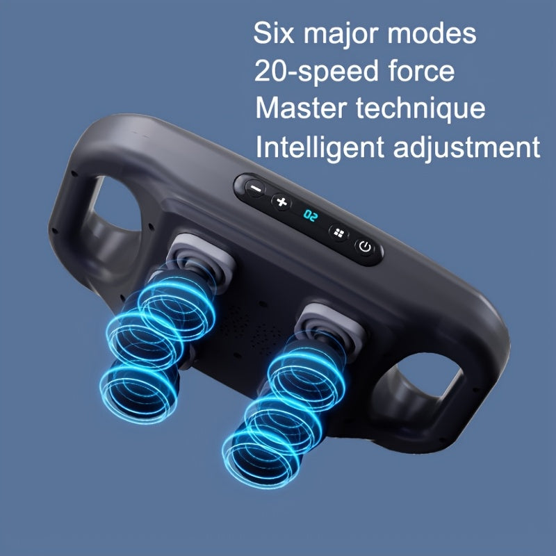 Six-Head Massage Gun with 6 Modes 20 Levels Rechargeable Handheld Body Massager