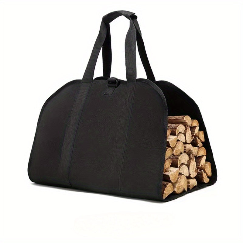 Heavy Duty Canvas Firewood Storage Bag Large Capacity Log Carrier Indoor Outdoor