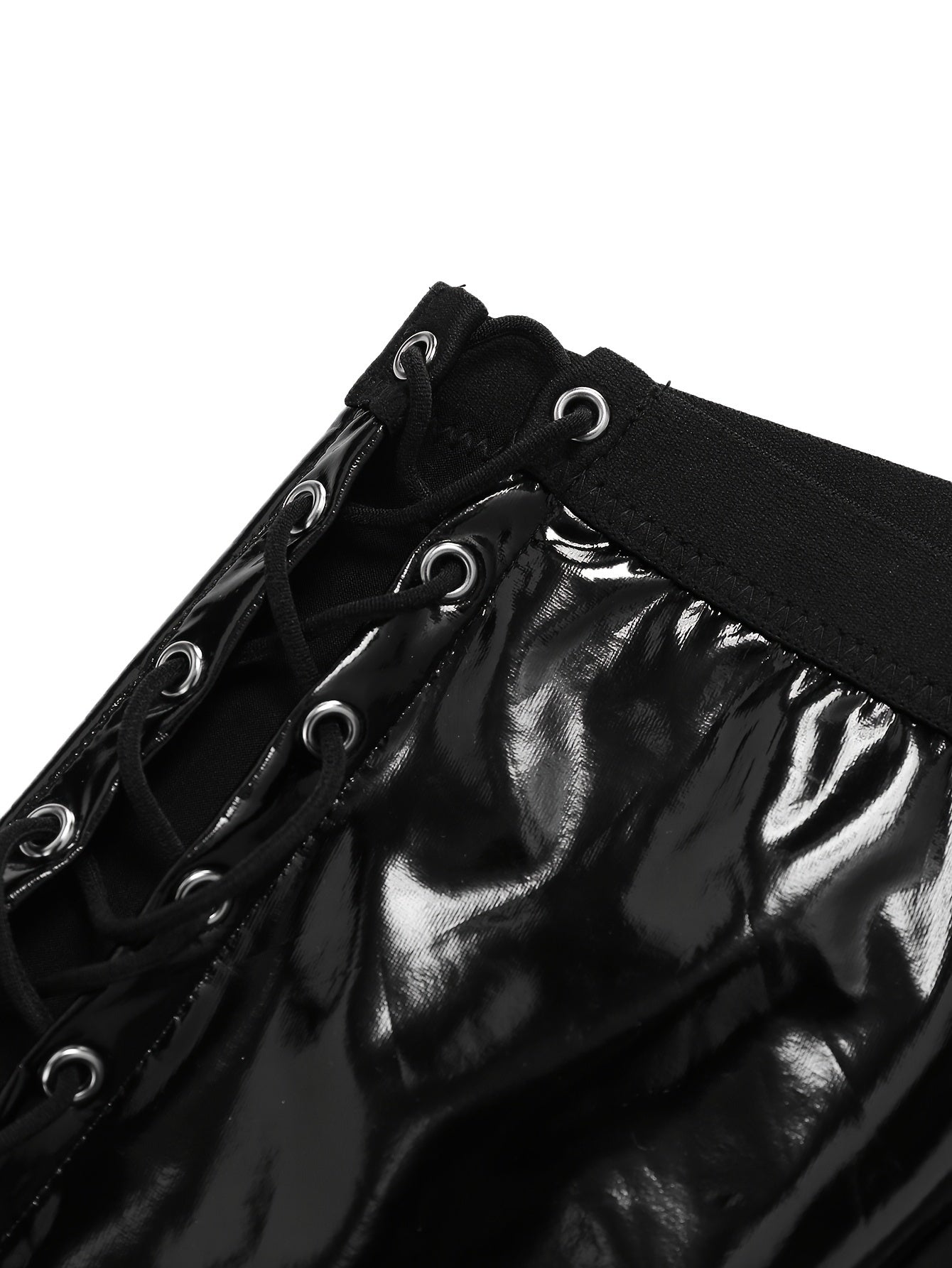 Women's Lace-Up PU Shorts and Lingerie for Cosplay