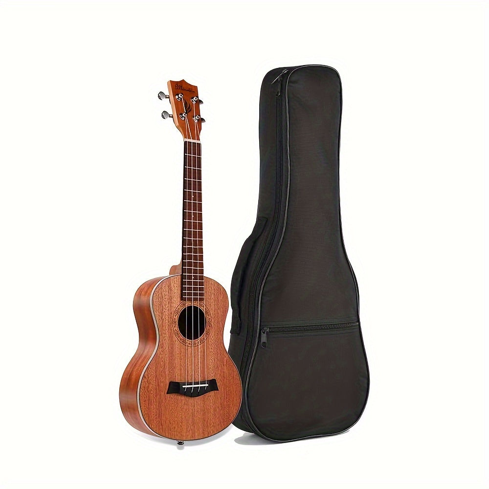 Funda acolchada negra para ukelele soprano y tenor con correas ajustables para conciertos