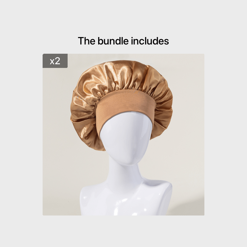 Women's Satin Sleeping Cap with Wide Elastic Band for Curly Hair