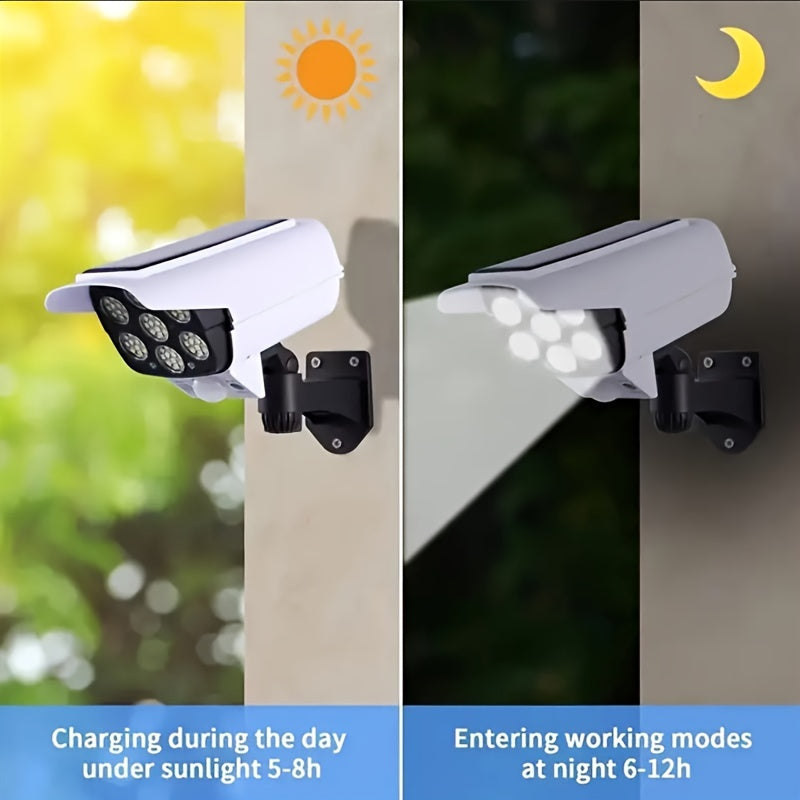 Solar Powered Outdoor Security Light with Motion Sensor and Fake Camera 77 LEDs