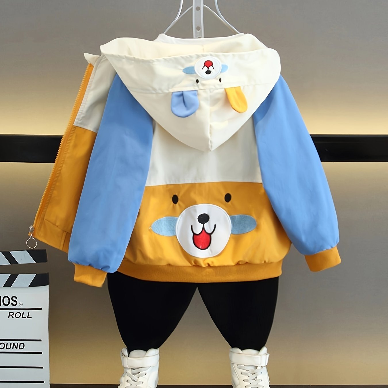 Мужская куртка с капюшоном «Медведь» - Повседневная куртка на молнии, идеальна для весны/осени