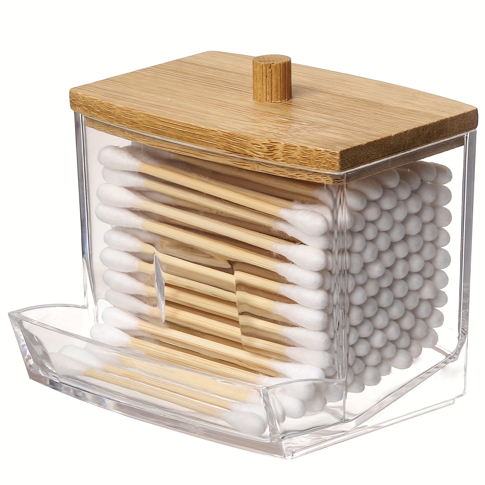 Acrylic Storage Containers with Wooden Lids for Dust-Proof Jewelry and Cosmetic Organization