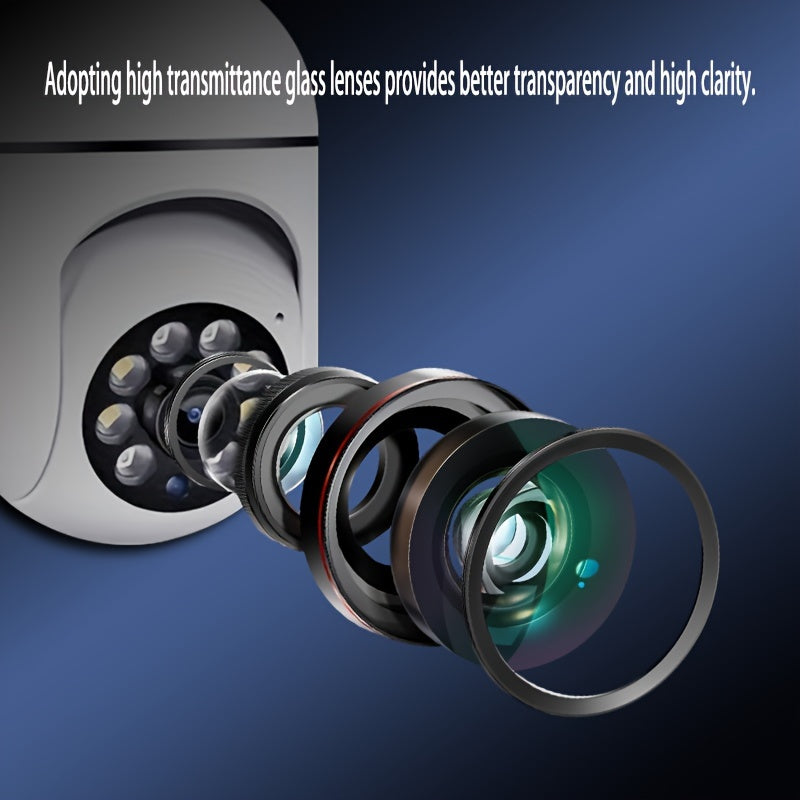 Cámara de seguridad WiFi con intercom de 355 grados, visión nocturna y monitoreo remoto