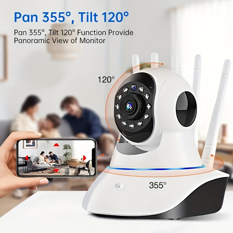 1080P HD Wireless Home Security Camera with Wide-Angle Lens Night Vision Two-Way Audio and Auto Tracking