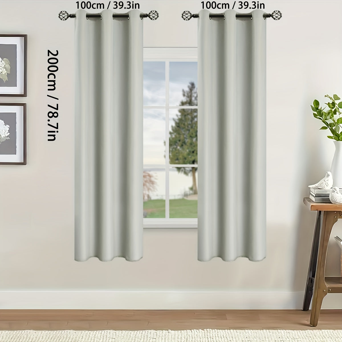 Blackout Curtains for Bedroom and Living Room, UV Protection, Easy Slide
