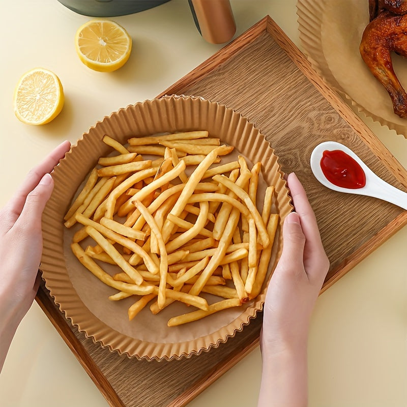 Dual-Sided Silicone Air Fryer Paper Plate Oil-Proof Nonstick Baking Dish for French Fries