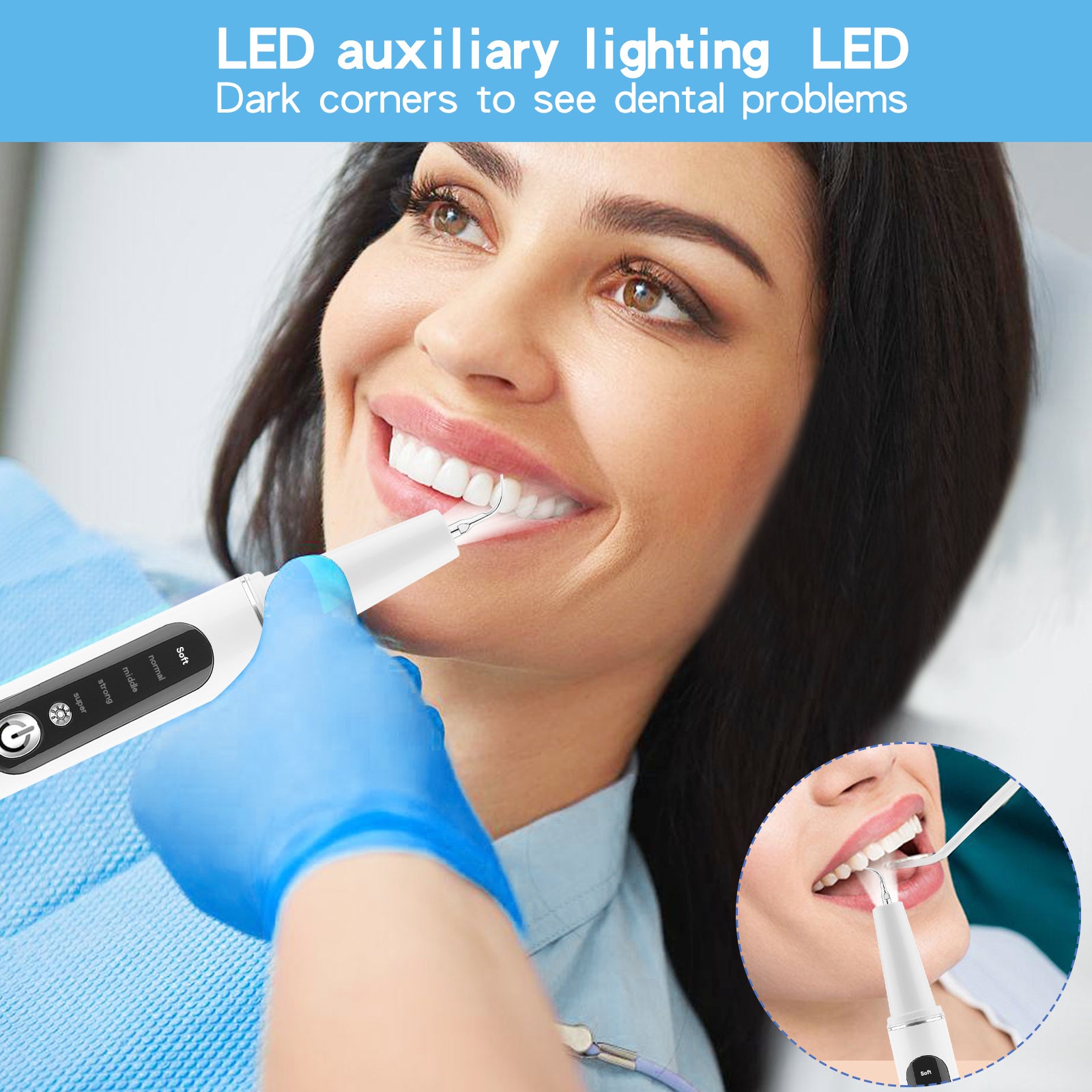 Electric Teeth Cleaner 5-in-1 USB Rechargeable With Replacement Heads