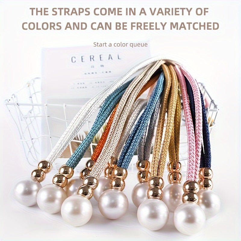 French Curtain Tiebacks with Faux Pearls, Elegant Drape Holdbacks for Home Decor