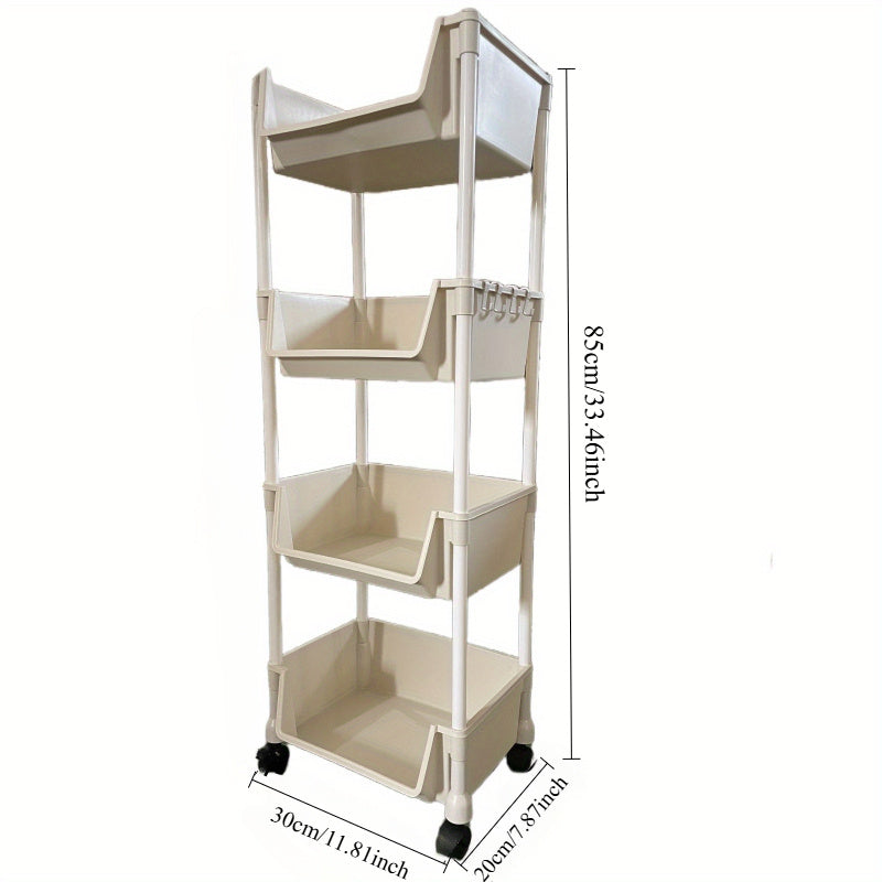 Multi-Tier Spa Storage Cart with Wheels, BPA-Free Plastic, for Living Room Bedroom Salon