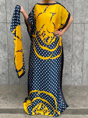 Plus Size Floral Maxi Kaftan Dress - Short Sleeve, Flowy, Summer Beach