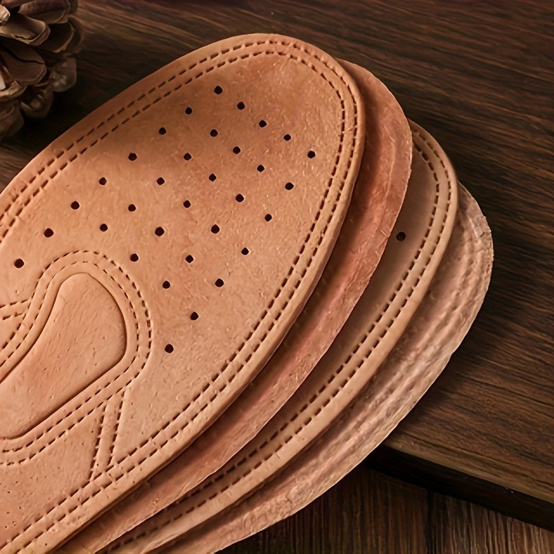 2Pcs Unisex Cowhide Shoe Pads Breathable Perforated Comfortable