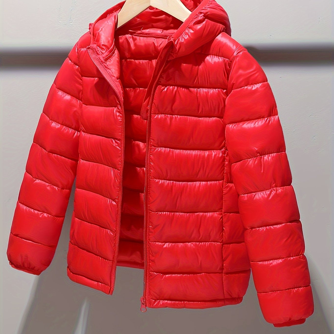 Girls Hooded Coat for Autumn Winter Casual Solid Polyester Regular Fit