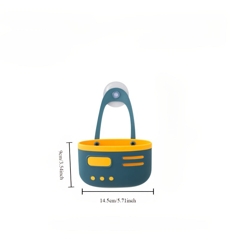 cesta de plástico para fregadero con ventosas de doble capa para almacenamiento en la cocina
