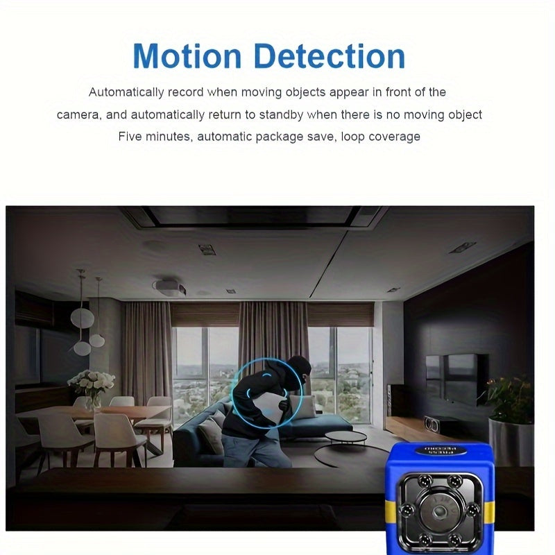 Compact Action Camera with Blue LCD Display 480p Video DVR Recording Rechargeable Battery