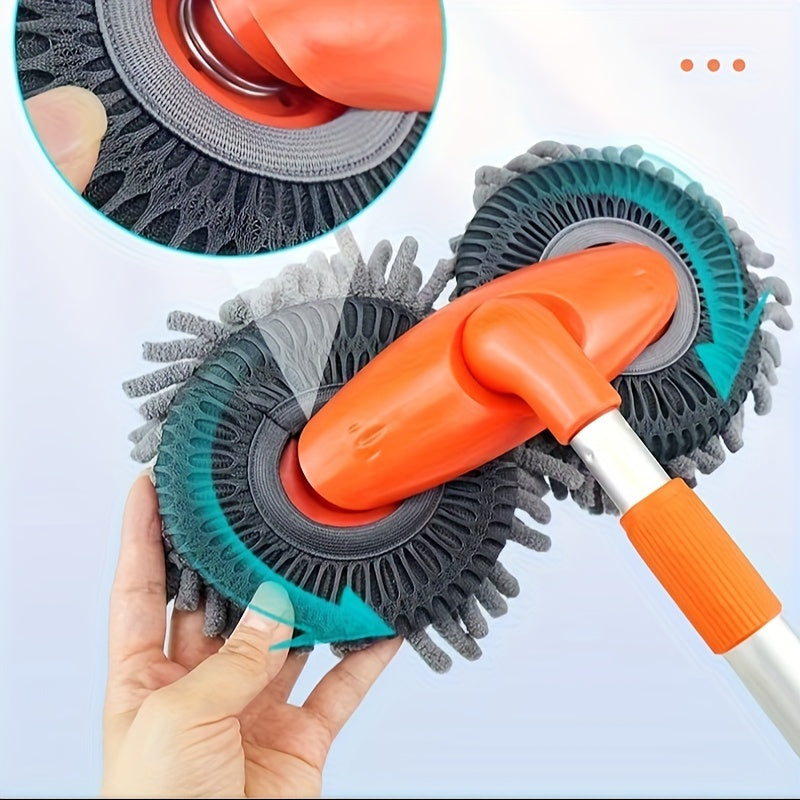 360 Degree Rotating Double Head Car Wash Brush Plastic Durable Auto Cleaning Tool