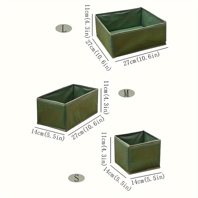 Набор из шести складных контейнеров из нетканого материала, идеально подходящих для организации одежды в шкафах и ящиках. Эти квадратные органайзеры без крышки идеально подходят для хранения необходимых вещей в детской и спальне.