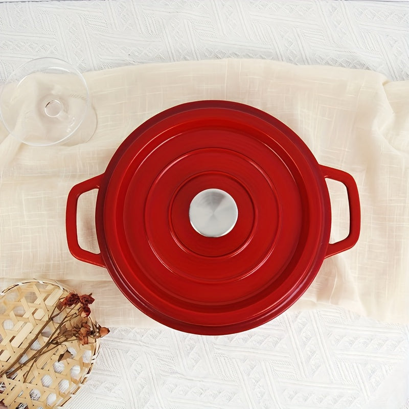 Enamel Coated Cast Iron Pot with Lid, Non-Stick, Oven and Induction Compatible, 60.8oz-115oz