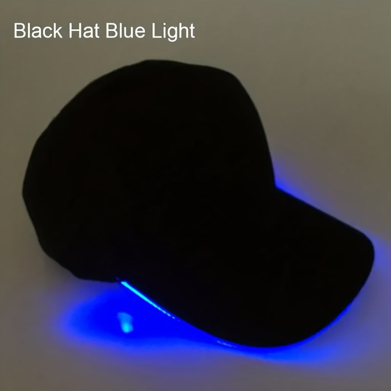 Gorra de béisbol con luz LED para fiestas y eventos. Baterías incluidas