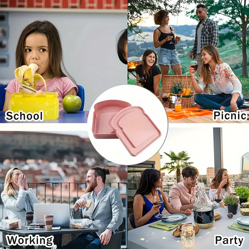 Eco-Friendly Toast-Shaped Sandwich Container BPA-Free Lunch Box for Work School Outdoor