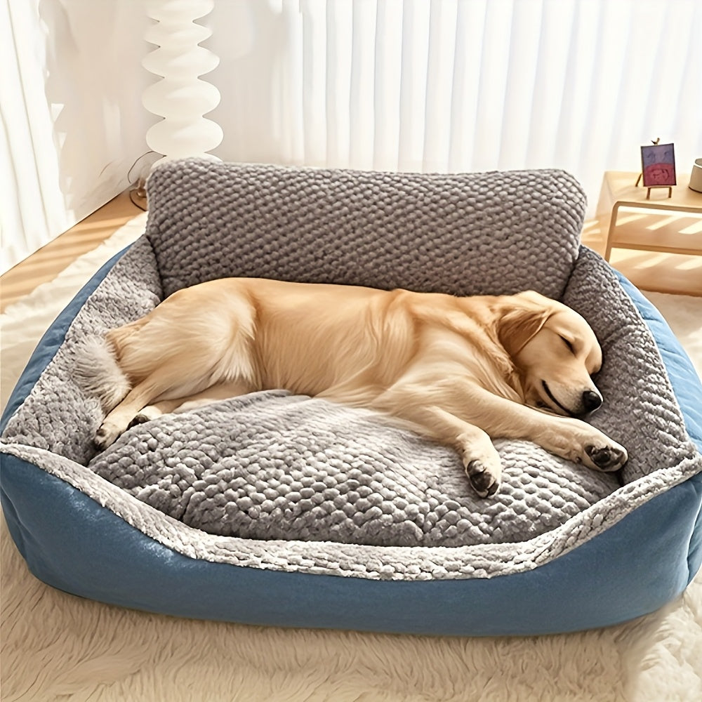Luxury Plush Pet Sofa Bed for Cats and Dogs with High Backrest and Easy Cleaning