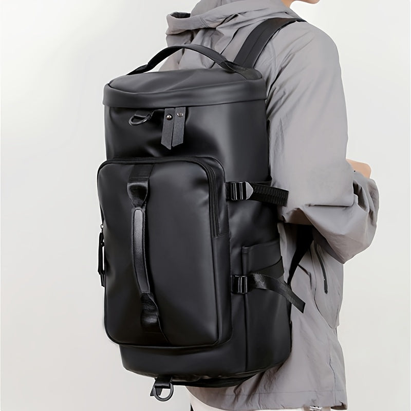 Ko'p maqsadli ochiq sayohat ruksak, kulrang/qora rangda, mustahkam PU materialidan tayyorlangan. Sport, fitnes, tasodifiy sayohatlar va qo'l yuklari sifatida mukammal. Ikki yelka tasmasi va ...