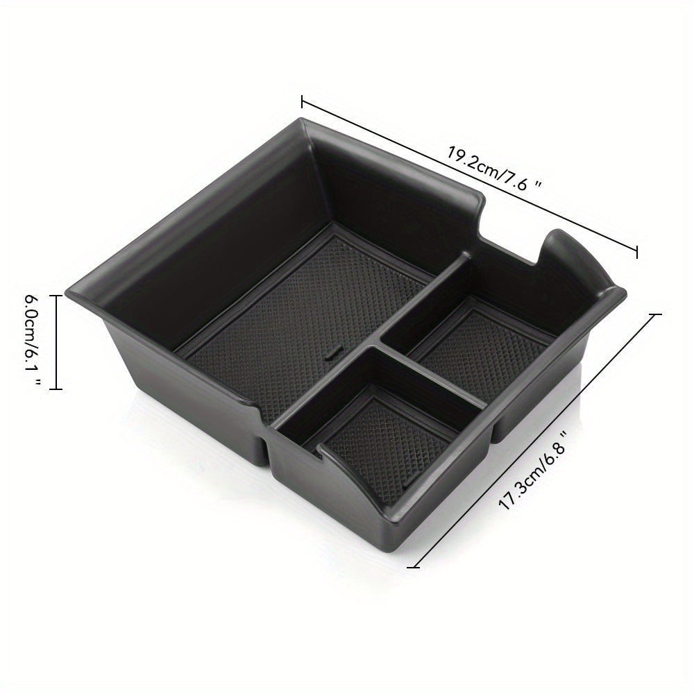 Car Interior Center Console Armrest Organizer Black Plastic Storage Tray