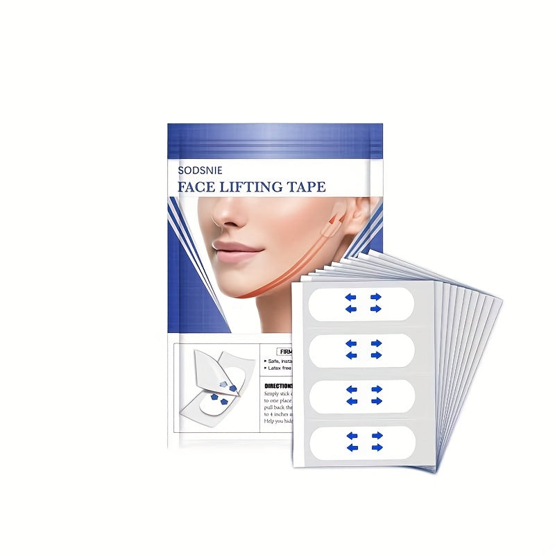 Ko'zlar, jag' va bo'yin uchun yuzni ko'tarish lentasi, suv o'tkazmaydigan, teriga do'st, yengil bej